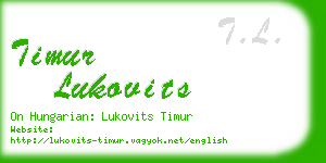 timur lukovits business card